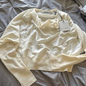 All Saints Cream Cowl Neck Sweater